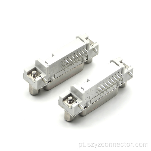 Conector DVI Ângulo Reto DIP Fêmea Branco 29P